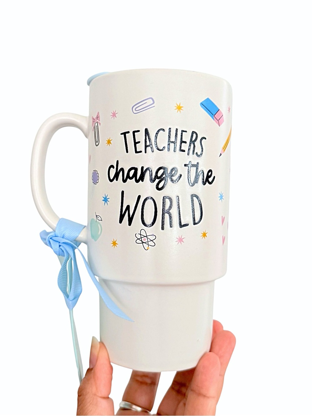 Sunday Morning Ceramics Teachers Change the World Ceramic Travel Mug / gift card